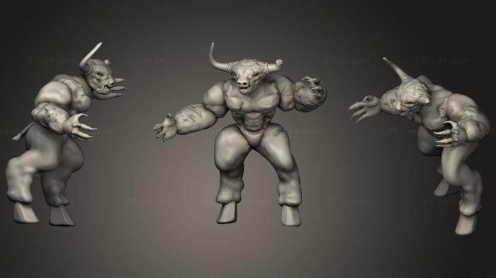 Figurines heroes, monsters and demons (MINOTAUR126, STKM_0974) 3D models for cnc